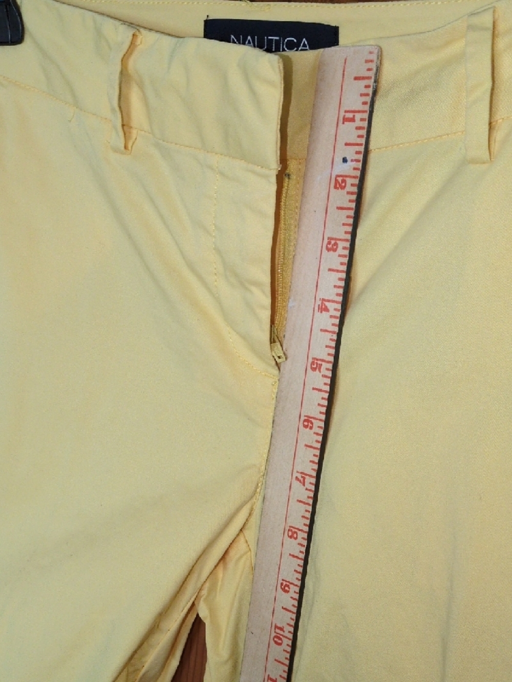 Nautica Pale Butter Yellow Cropped Stovepipe Straight Low Rise Pants Size 2 - Picture 10 of 12
